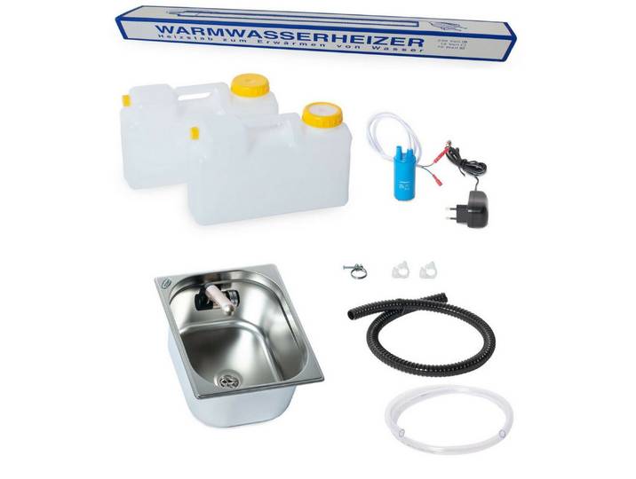 ad-ideen Waschbecken 230V Camping Spüle Bausatz Womo Warmwasser Gartenhaus