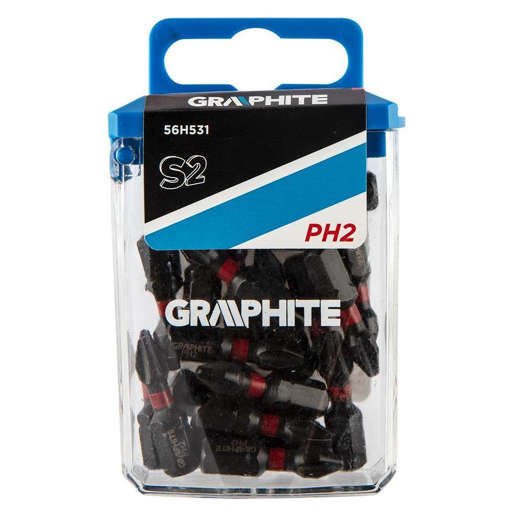 Graphite screwdriver bit (Impact bits PH2 x 25 mm, 20 pcs.) (56H531)