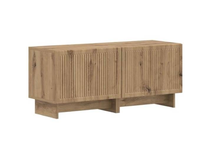 Favemtsl 2er Set TV-Schrank Lowboard Artisan-Eiche Holzwerkstoff Kompakte Fernsehschränke fürs Schlafzimmer mit wechselbarem Türanschlag und feuchtigkeitsbeständiger Oberfläche.
