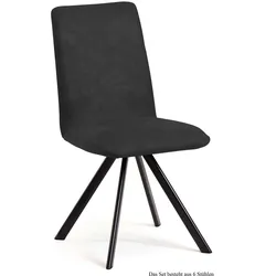 ESSZIMMERSTUHL (6er-Set) Datja 47x92x60 Schwarz/Anthrazit