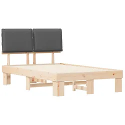 vidaXL Bettgestell mit gepolstertem Kopfteil Dunkelgrau 120 x 200 cm