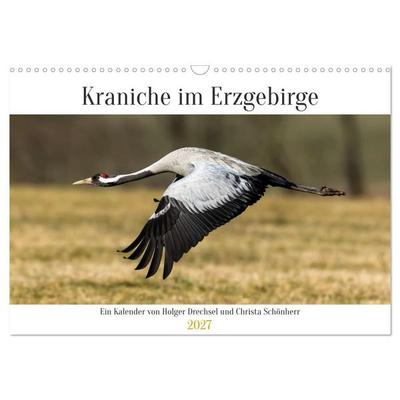 Kraniche im Erzgebirge (Wandkalender 2027 DIN A3 quer), CALVENDO Monatskalender