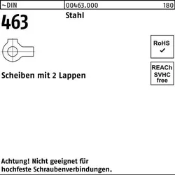 Scheibe DIN 463 m.2 Lappen 17 Stahl 500 Stück