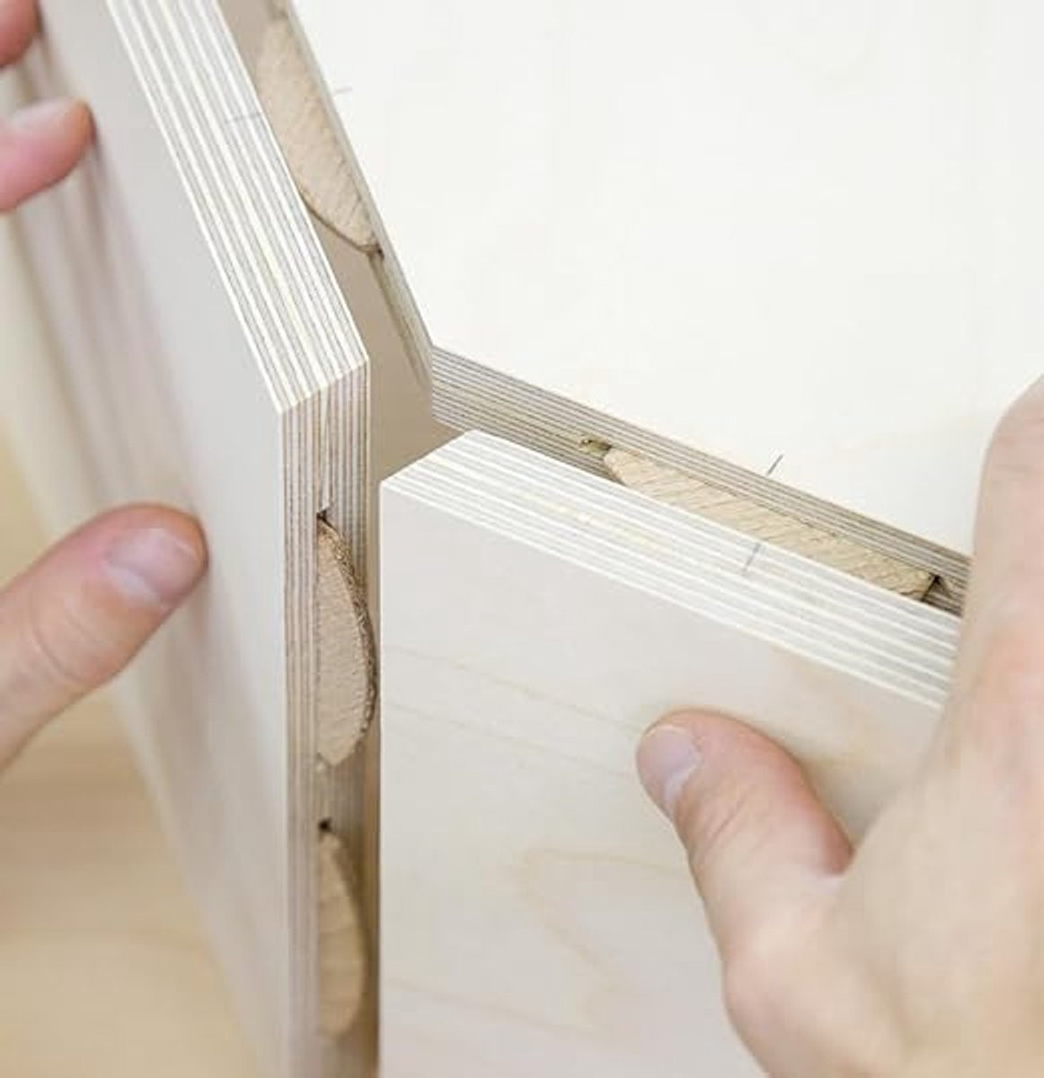 Platte houten lamellen pluggen voor meubelverbinding - set van 50 of 100 stuks