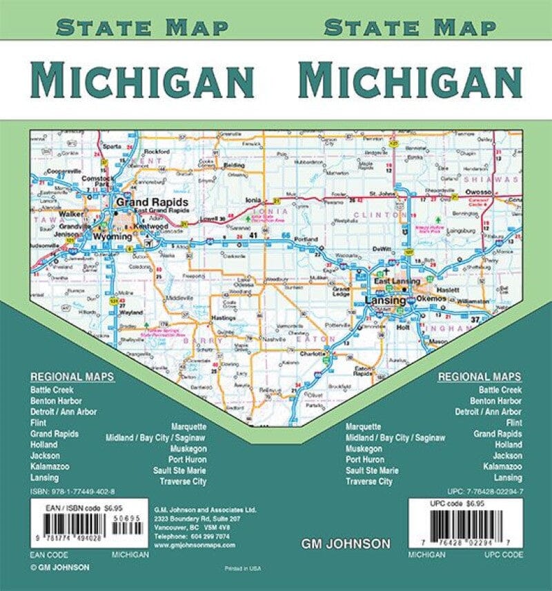 Carte de l'État du Michigan   GM Johnson