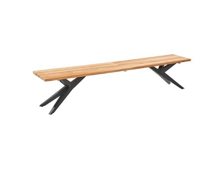 Musterring Rotterdam Gartenbank 240cm Edelstahl/Teak Dunkelgrau