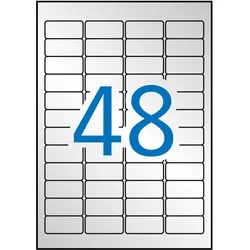 Apli, Etiketten, Typenschild-Etiketten, 45,7 x 21,2 mm, silber