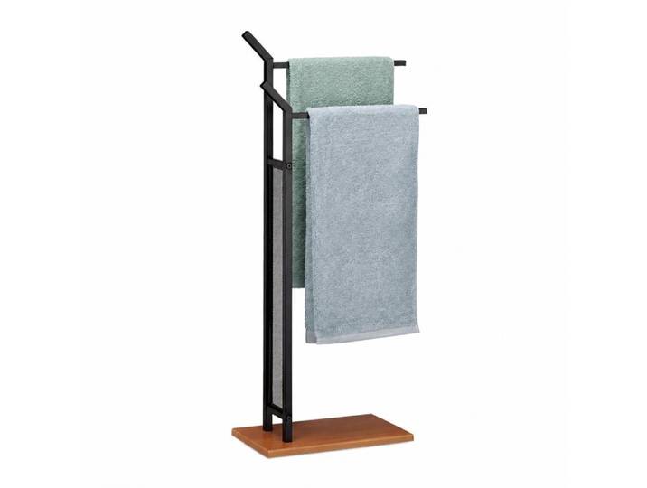 Relaxdays Porte-serviettes sur pied 2 barres