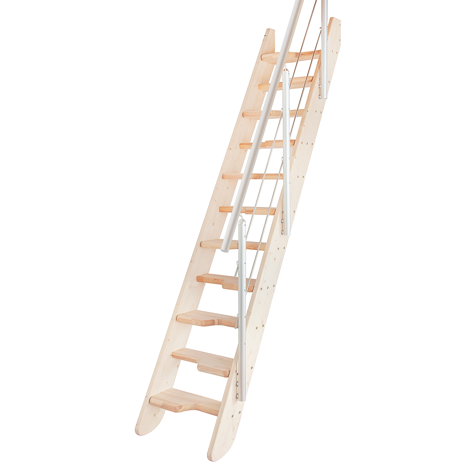 Treba Frewa Treppengeländer für die Holz-Raumspartreppe WoodStep AluTec eloxiert 1 Handlauf ø42x3000mm Alu eloxiert