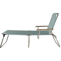 Gartenliege Amigo 40+ von Fiam aus Aluminium mit Armlehne, modern, salbeigrün, 3-fach verstellbar