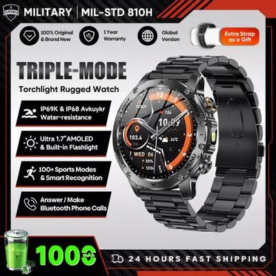 Inspire Select 2025 AMOLED GPS Smart Watch Bluetooth Call NFC Fitness Tracker With 1000mAh Battery black Steel military Battery