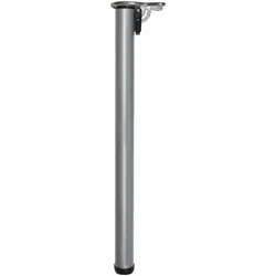 WAGNER Möbelbein KLAPP - Ø 50 x 700-720 mm, Platte 97 x 140 mm, klappbar, Industriestahl, Edelstahl-Optik - 12181601