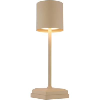 GLOBO LIGHTING Tischleuchte "DIXON", beige (sandfarben matt), H: 32cm, 1 Stk., Leuchten, Tischlampe Nachttischlampe Deko-Tischleuchte Schlafzimmer, Tischleuchte