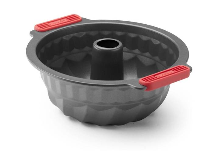 Gugelhupfform Lékué Gugelhupf-Backform 26.5 cm, Schwarz , rot, T:11,8cm Ø:26,5cm, Karbonstahl, Küchenformen, Gugelhupfform