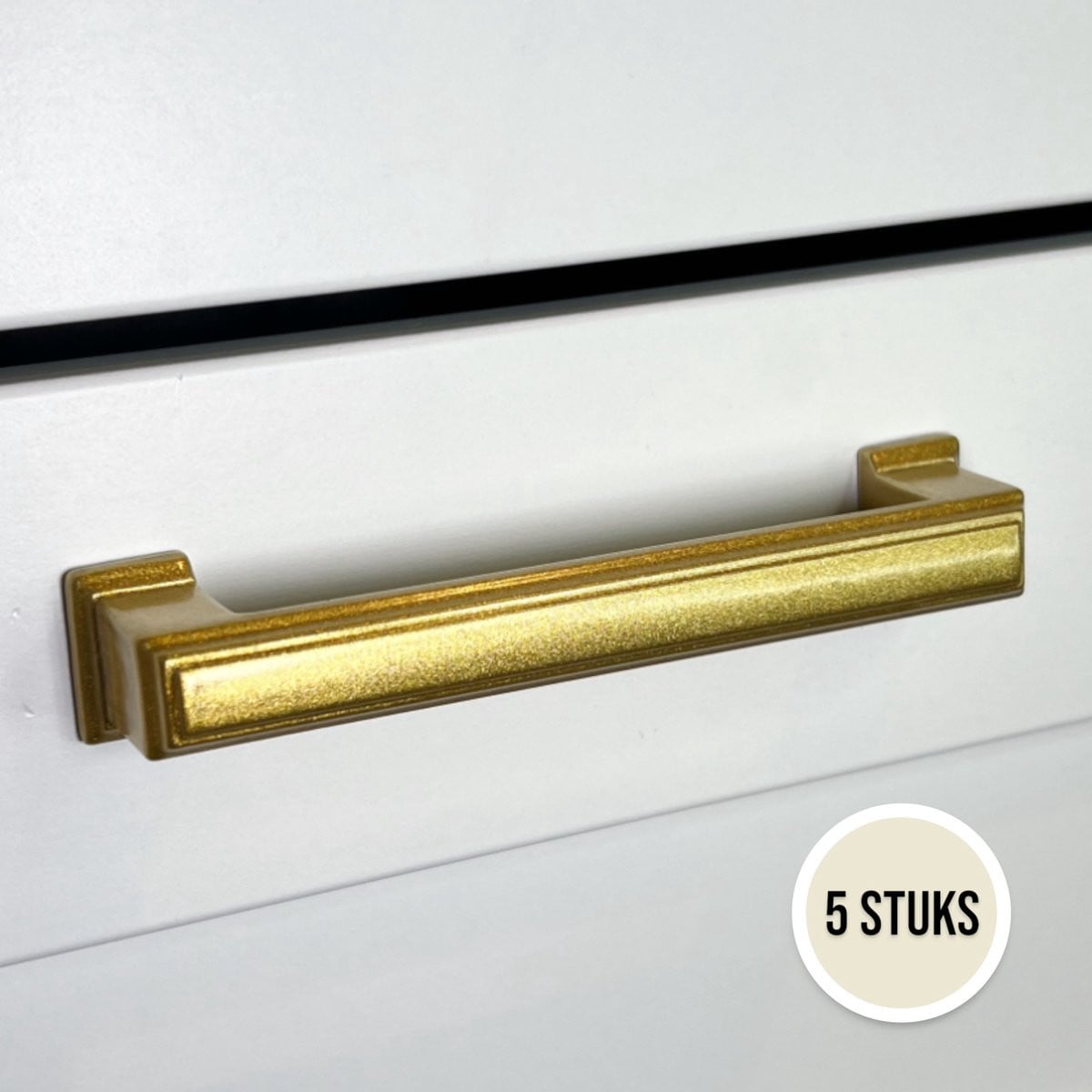Set van 5 Amsterdam meubelgrepen in goud RVS met schroeven, 128mm