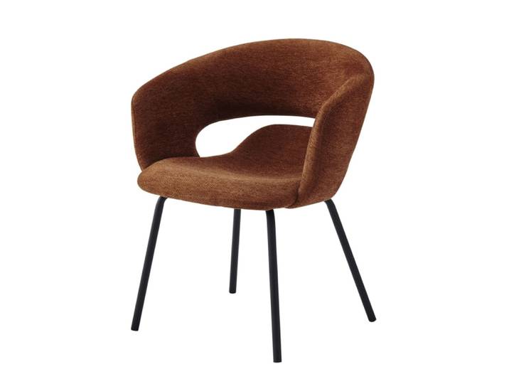 Fauteuil de table en tissu luxury terracotta