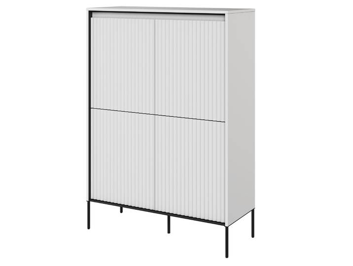 Vier­türige Kommode Trend, hoch 98 cm, mit LED, Weiß