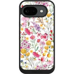 Nivocase Handyhülle für Google Pixel 10a Hülle NIVOpure Case Schwarz Blumen Frühling Muster (Google Pixel 10a), Smartphone Hülle, Schwarz