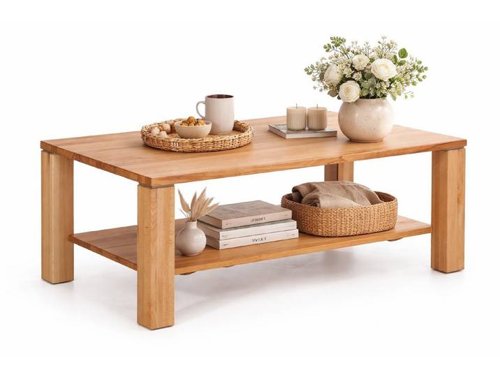 bv-vertrieb Couchtisch Sofatisch Kernbuche Couchtisch mit Rollen, mit Rollen