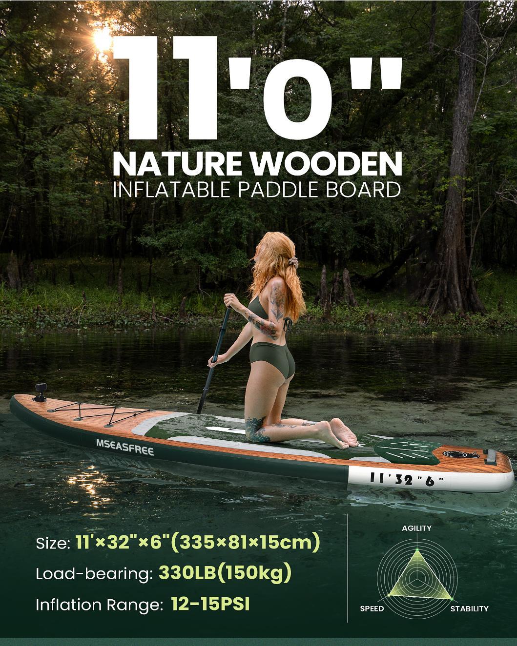 Stand-Up-Paddle-Board, Blau - 335x81x15 cm - Gewicht: 7,2 kg -
