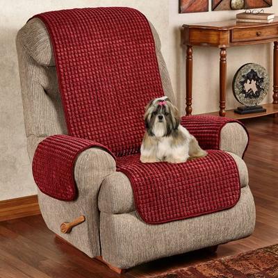 P/Kaufmann Home Premier Puff Furniture Protector Recliner/Wing Chair, Recliner/Wing Chair, Crimson