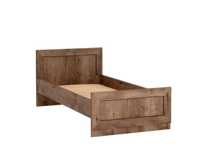 Komodee Einzelbett LEIKANGER - Dunkel Eiche - Kopfteil - 100 x 80 x 205 cm