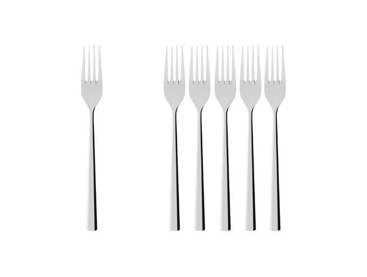 Tafelgabel VILLEROY & BOCH Tafelgabel Piemont 206 mm 6er Set silber , silber, B:5mm, Essgabeln, Tafelgabel, Spülmaschinenfest