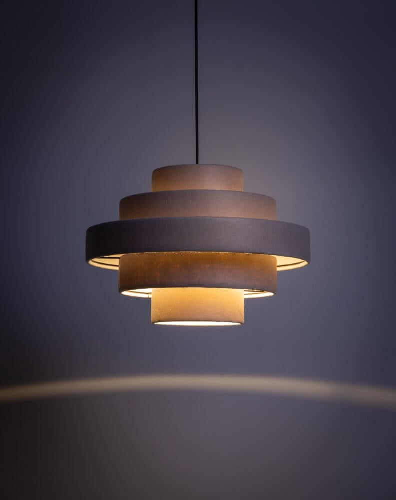 Moderne hanglamp Jones ETH antraciet grijs textiel