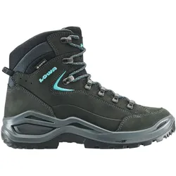 Lowa Damen Renegade Evo GTX Mid S Wanderstiefel (schmal) - 38 - ASPHALT/TUERKIS