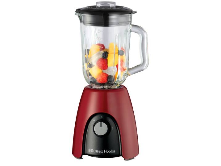 RUSSELL HOBBS Standmixer Desire 27120-56, 850 Watt , rot, B:27,5cm H:35,1cm T:21,6cm, Zerkleinerer, Glas, rot,2 Geschwindigkeitsstufen, 1,5 Liter Fassungsvermögen, Standmixer