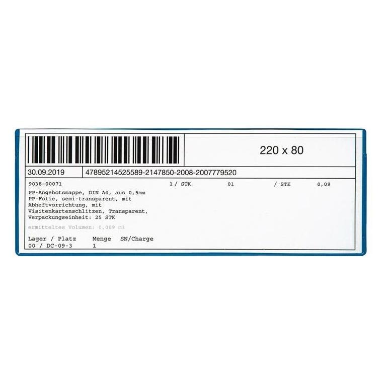 Eichner Etikettentasche B220xH80mm magnetisch (9218-04189)