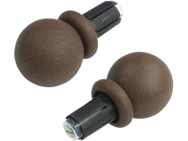 Gardinenstangen-Endstück LIEDECO Endstück, Endknopf Kugel Esperanca für 16 mm Stangen Gr. 1, braun (rostbraun), H:3,2cm L:3,8cm, Gardinenstangenendstücke, Gardinenstangen-Endstück, Endstück, Endknopf