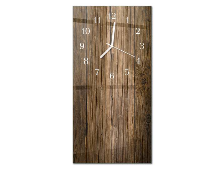 Tulup Wanduhr aus Glas 30x60 cm - Holz, Braun, Rechteckig, 30x60x0.4 cm, Dekoration, Uhren, Wanduhren
