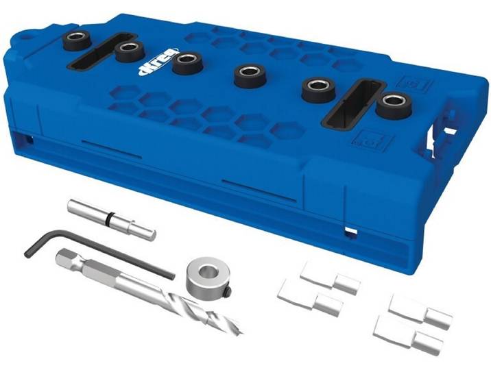 Kreg Shelf Pin Jig / Boormal met 5 mm boor - boor makkelijk snel 5 mm gatenrijen met 32 mm afstand\, 8-delig