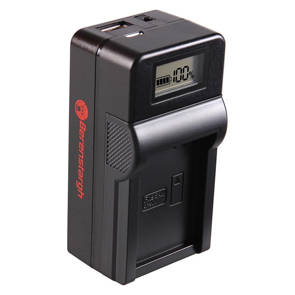 Berenstargh Synchron USB Ladegerät f. Samsung BP-90A HMX HMXE100P HMX-E100P HMXE10BP HMX-E10BP (Kamera Akku Ladegerät) (61064482)
