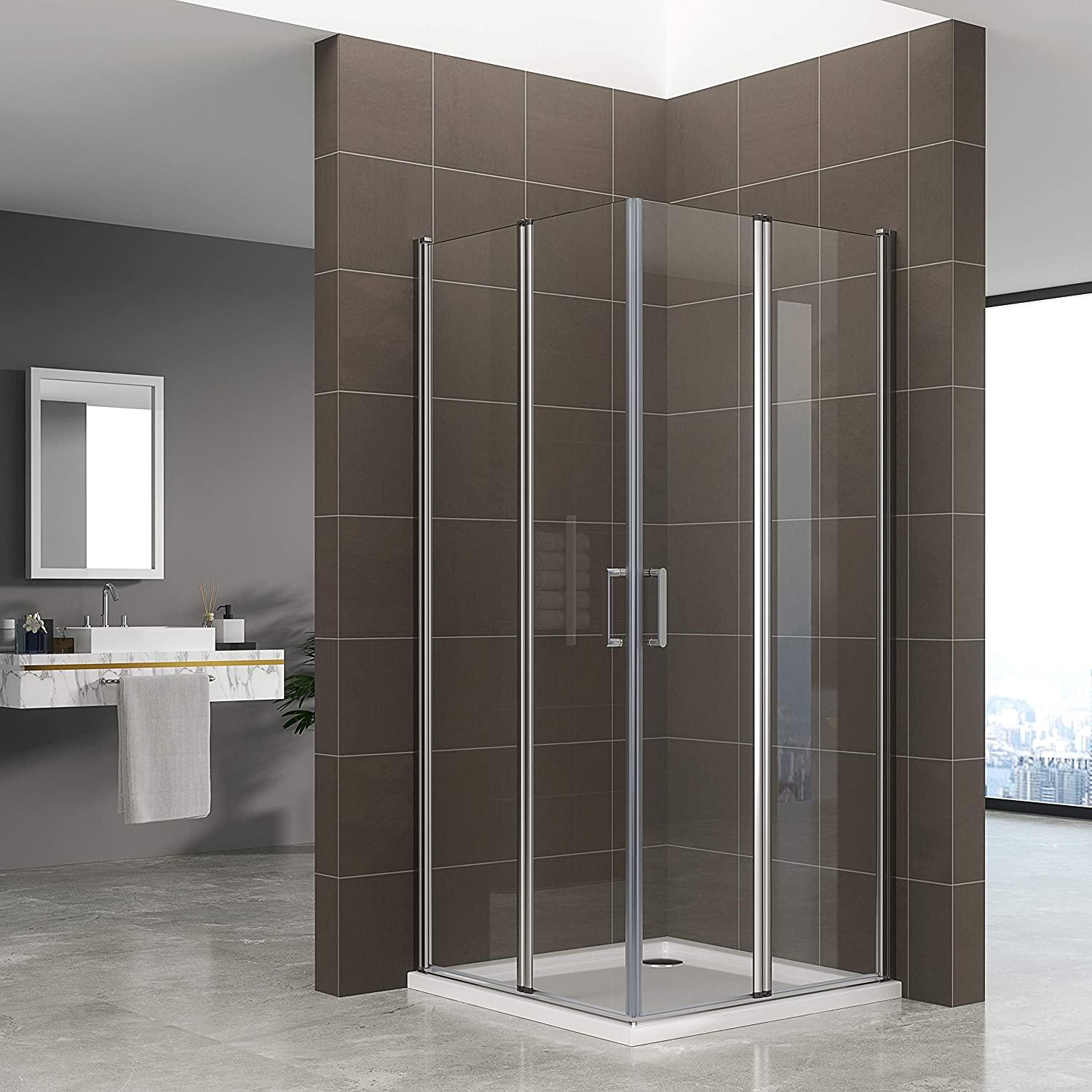 i-flair Falttür Duschkabine 75x90x190 cm aus durchsichtigem 6 mm Sicherheitsglas - DK60
