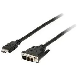 DLH HDMI Male Cable To Dvi-D Male 1.8m Black (1.80 m), Videokabel, Schwarz