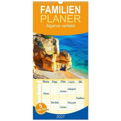 Familienplaner 2027 - Algarve verliebt mit 5 Spalten (Wandkalender, 21 x 45 cm) CALVENDO