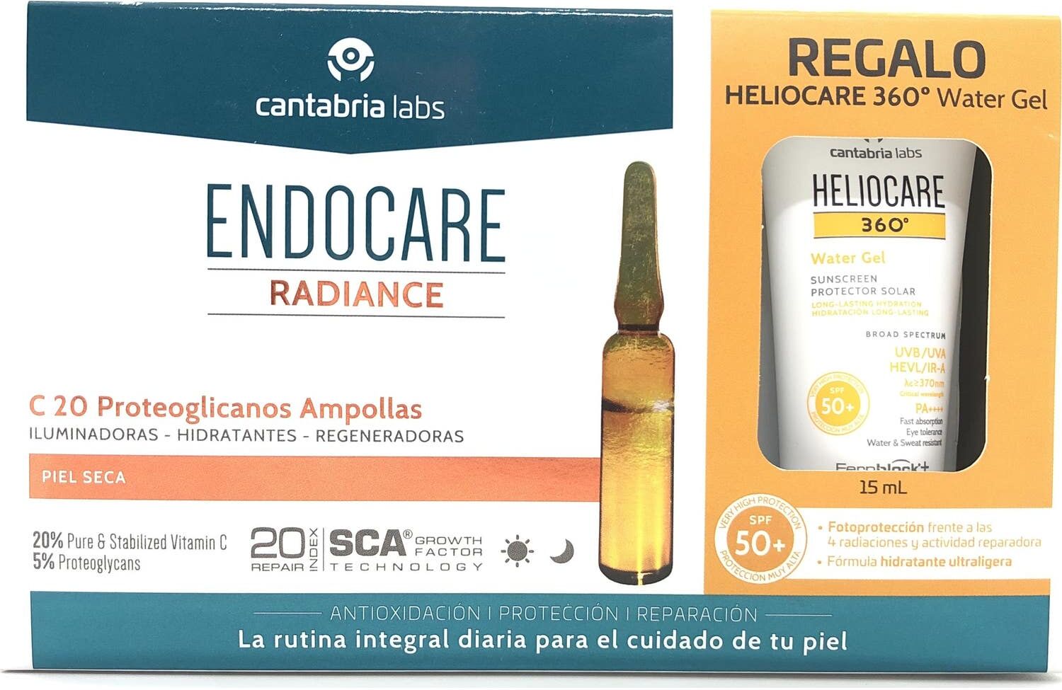 Endocare Radiance C20 Proteoglicanos 30amp + Heliocare Gel 15ml