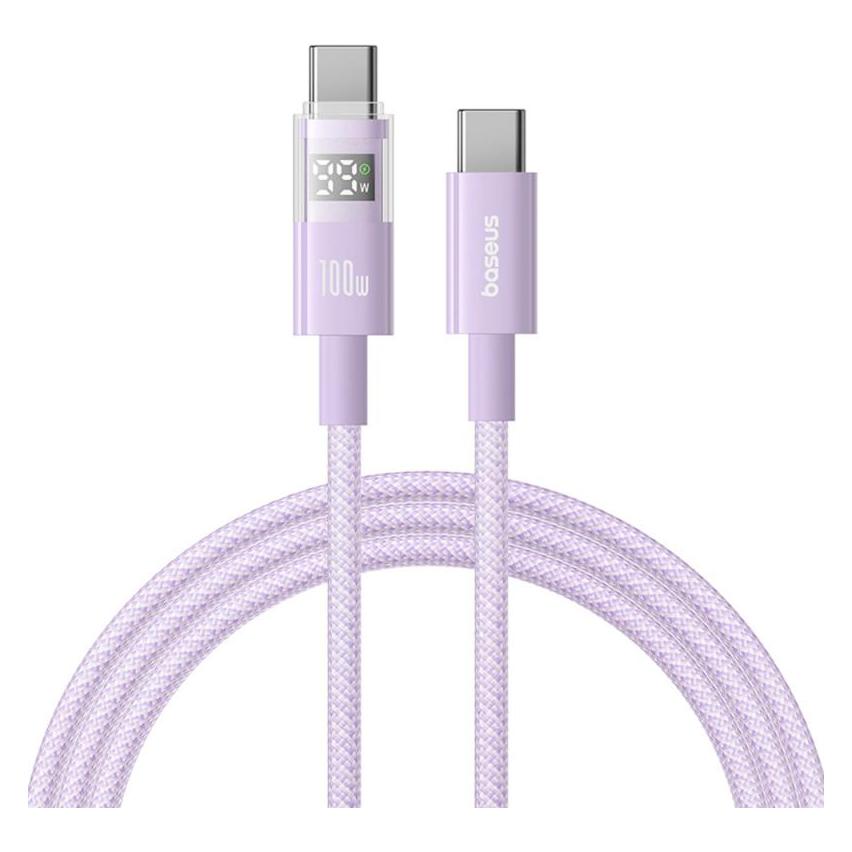 Baseus USB-C to USB-C Cable Display 2, 100W, 5A, 2m, Purple (2 m, 100 W) (56364900)