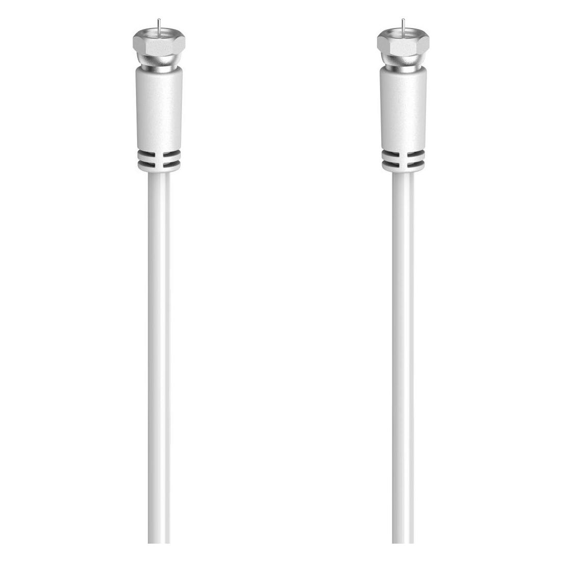 Hama SAT-Anschlusskabel, F-Stecker - F-Stecker, 3,0 m, 90 dB, Weiss (90 dB, Antennenkabel) (00305060)