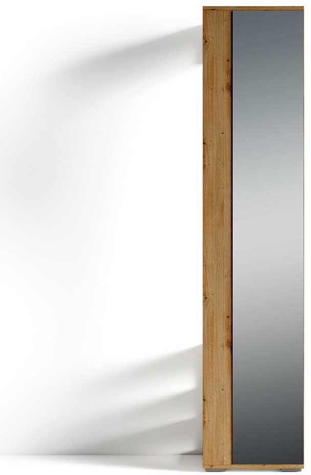 Pharao24.de Schmale Garderobe mit Spiegel in Wildeichefarben 184 cm hoch