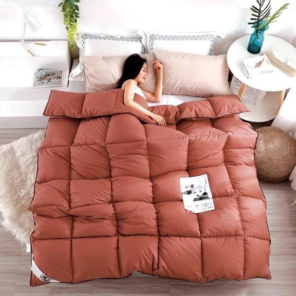 Single-luxe donzen dekbed 13,5 Tog voor alle seizoenen, donzen en microfibre quilt