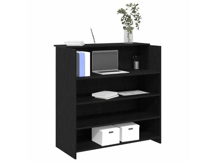 NEW 2026  Bureau de réception 1 pc Armoire de bureau moderne Chêne noir 100x50x103 5 cm Bois d'ingénierie L1554