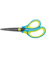 Pelikan Kinder Gerader Schnitt Eins/Einer Blau Gelb Rechtshändig Offset-Griff Schulschere Griffel Rechtshänder ergonomisch spitzes Neonfrisches (810241)
