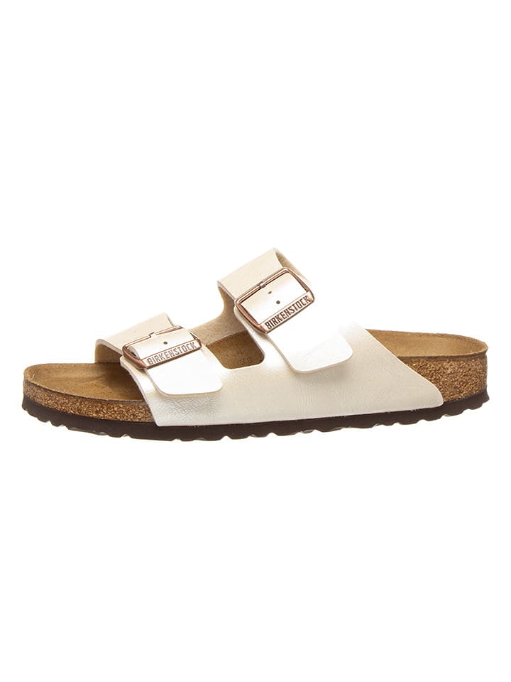 Birkenstock Pantoletten "Arizona" in Creme - Weite S - 36