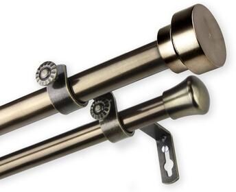 InStyleDesign Bowler Premium Steel Adjustable Double Curtain Rod
