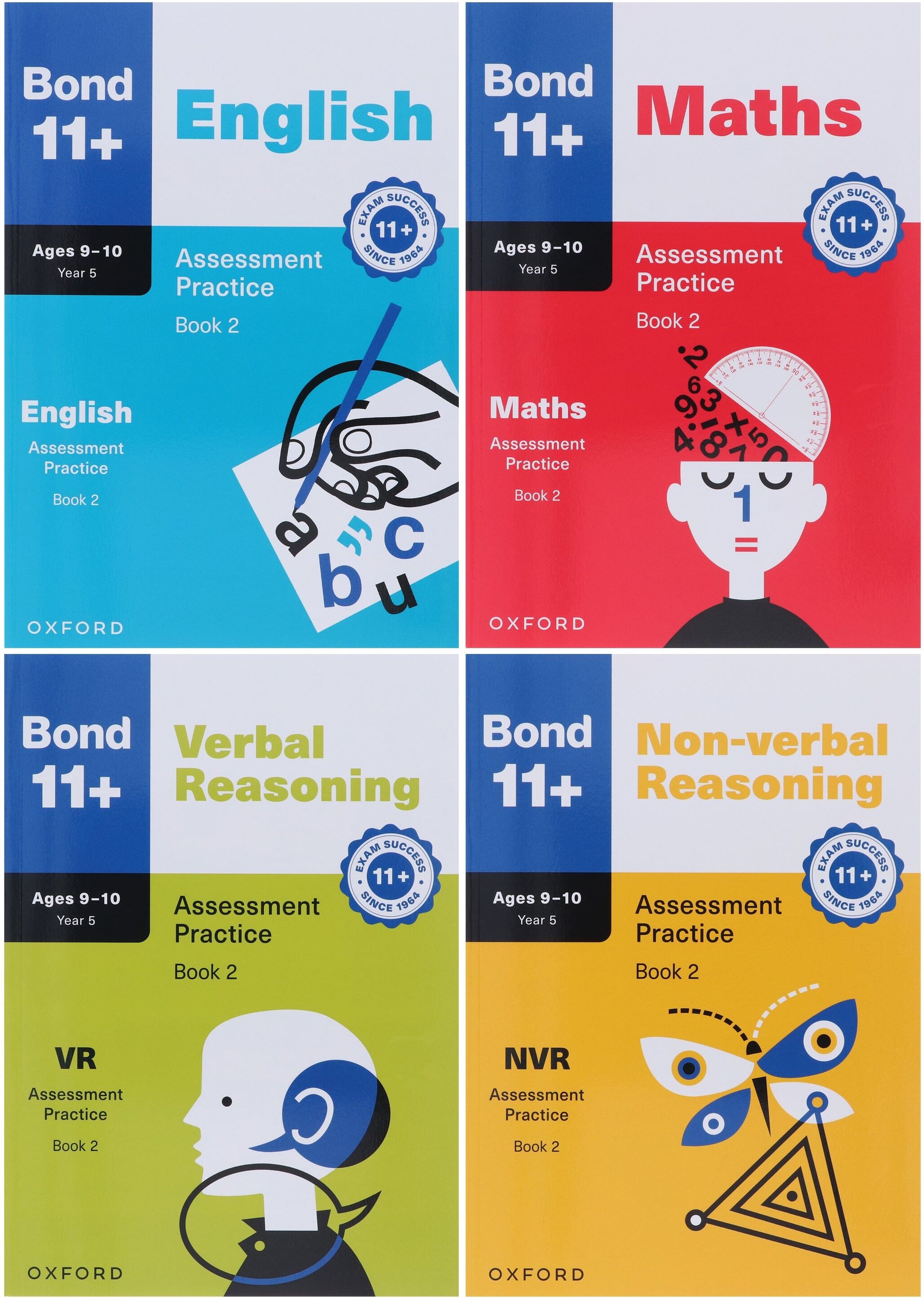 Bond 11+ Assessment Practice (Book 2) for Ages 9-10 (Year 5) 4 Books Collection Set - Paperback OUP Oxford