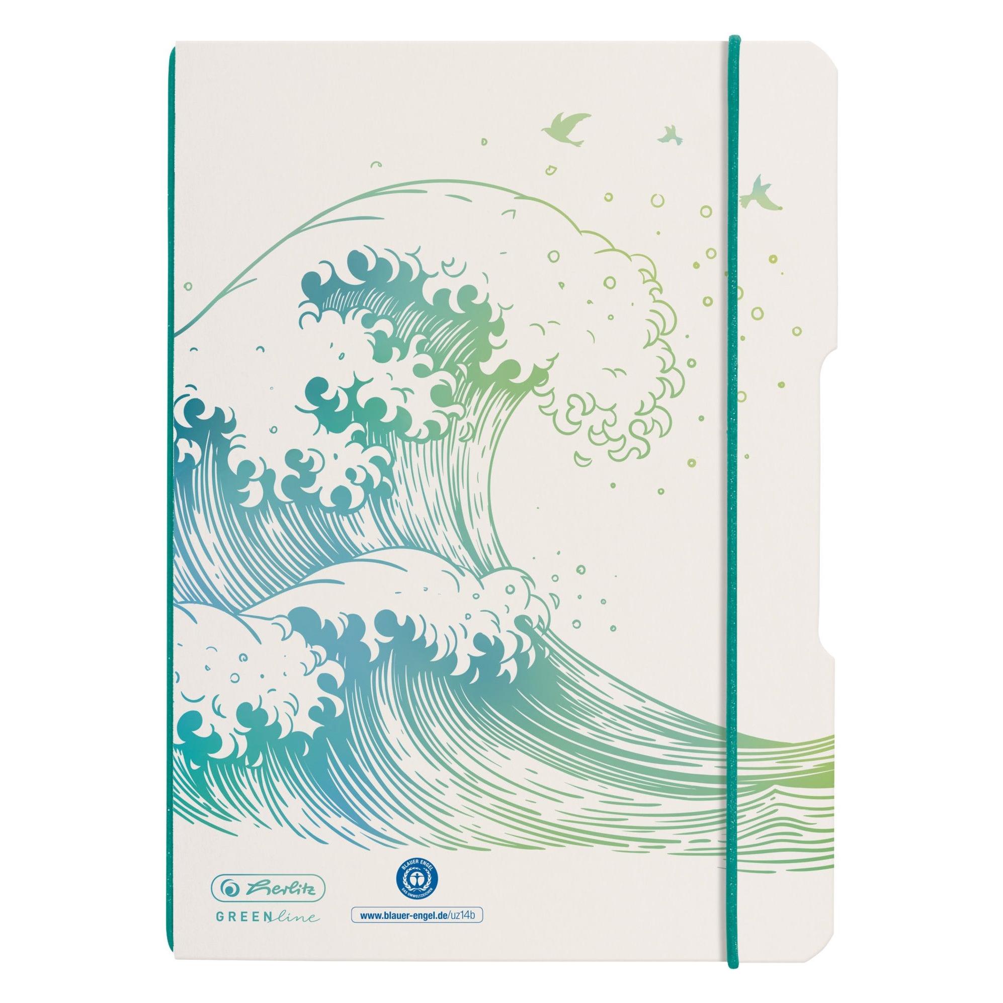 Herlitz Notizheft GREENline my.book flex A5, Dot, Welle (A5, Gepunktet, Weicher Einband) (50033669)