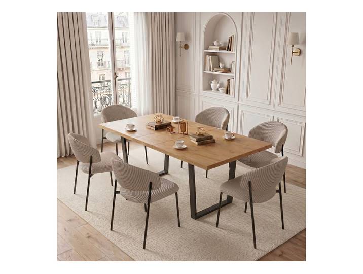 Jiexi Esszimmerstuhl Modernes Esszimmerstuhl-Set in Cord-Optik, bequem & stabil